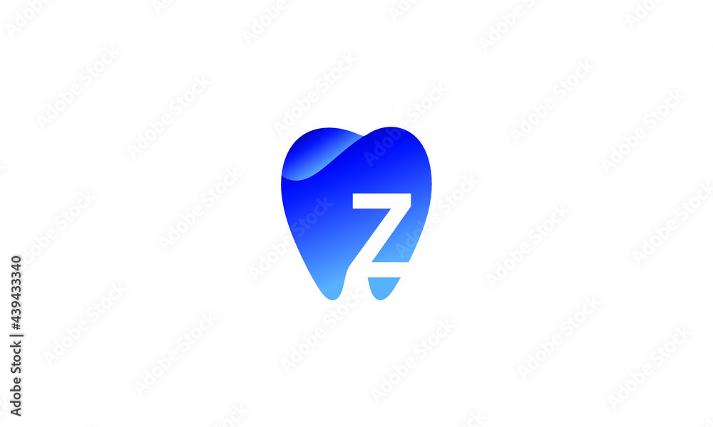 Letter Z Dental Blue Modern Unique Logo Letter Z Dental Blue Modern Unique Logo