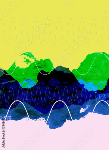 Abstract Sound Wave Pattern with Copy Space photo