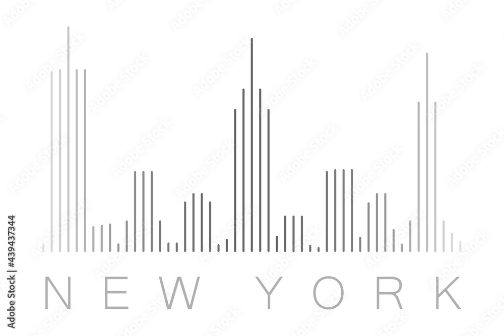 Naklejka premium Vertical Bars New York Landmark Skyline
