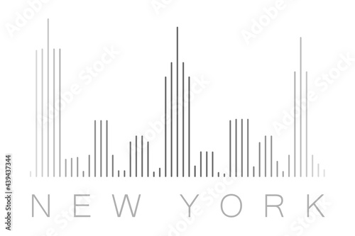 Vertical Bars New York Landmark Skyline