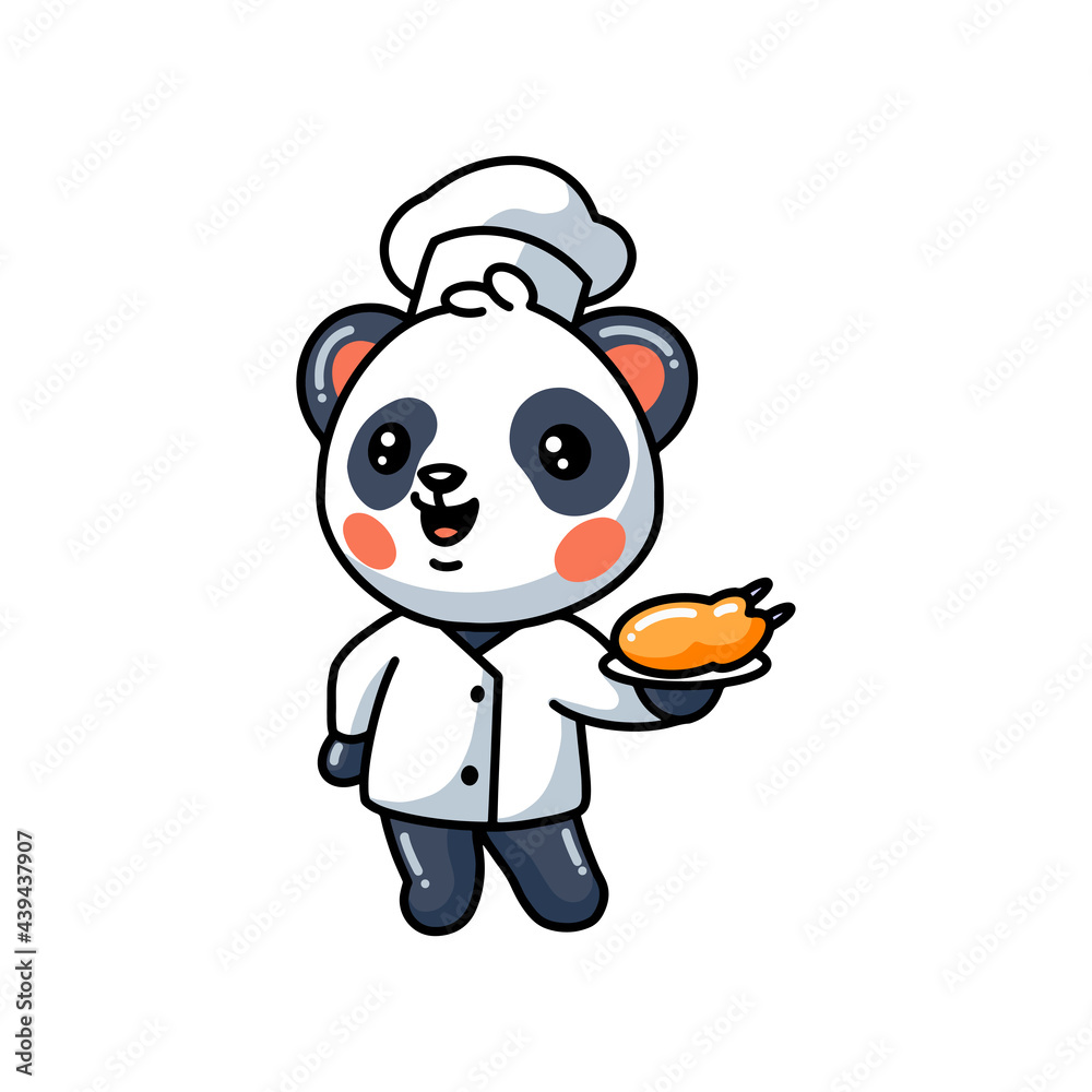 Cute little panda chef cartoon Cute little panda chef cartoon