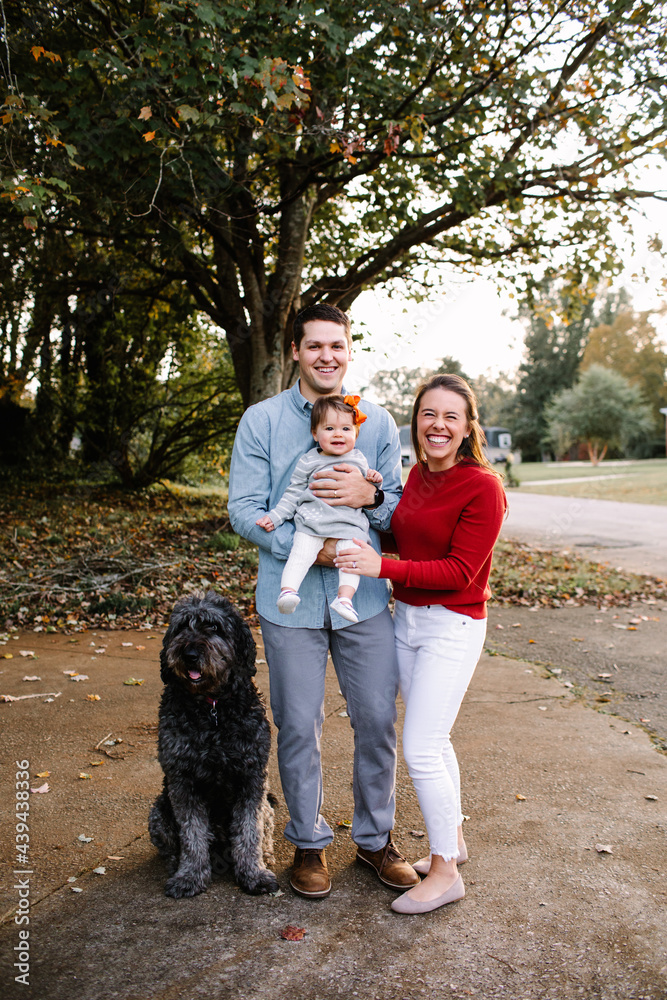 Beautiful Family of 3 w/ Dog Beautiful Family of 3 w/ Dog