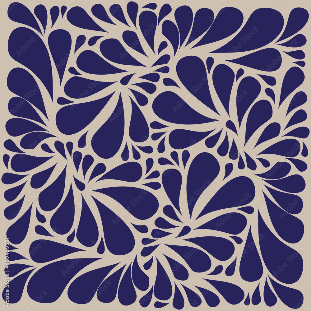 diseño de azulejo de talavera, en azul, diseño tradicional