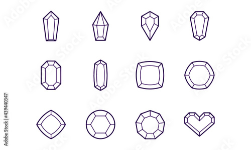 Gem icons vector design 
