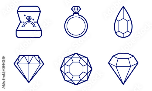 Gem icons vector design 