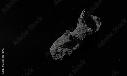 Meteorite in the dark of space photo