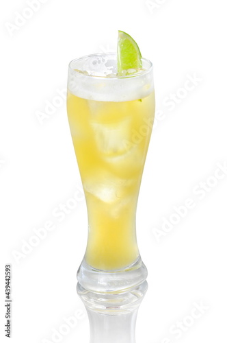 yellow cocktail isolated on white background