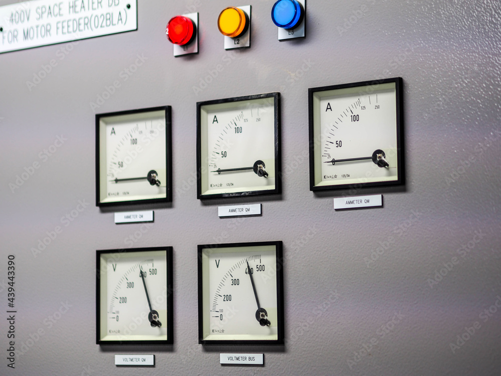 Analog display of switch gear in power plant. Analog display of switch gear in power plant.