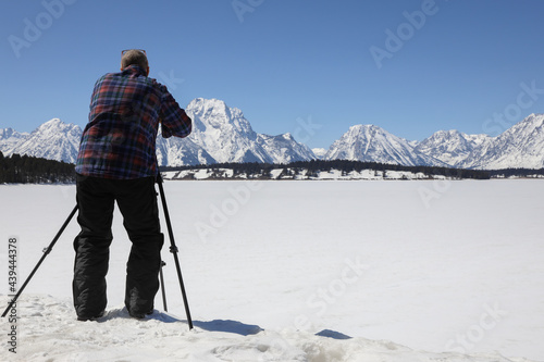 Grand Teton National Park Mt. Moran Jackson Lake Winter Frozen Wyoming