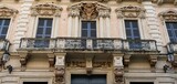 Catania, Sicily. Details of the balconies of Palazzo del Grado, one of the most beautiful examples of the Liberty style.