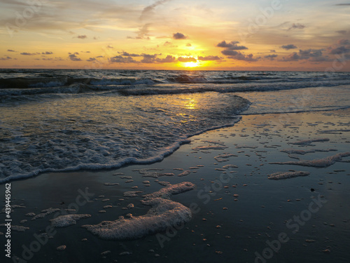 Sea Foam on Florida Shoreline, Dusk
