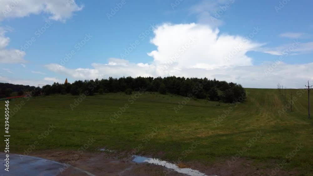 Country landscape. Power lines. Forest and field. Country landscape. Power lines. Forest and field.