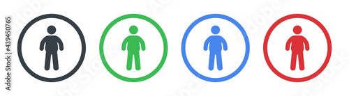 Fat man or overweight person icon. Vector illustration.