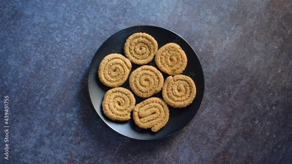 Chakli deep fried Indian traditional savory snack food Chakli deep fried Indian traditional savory snack food
