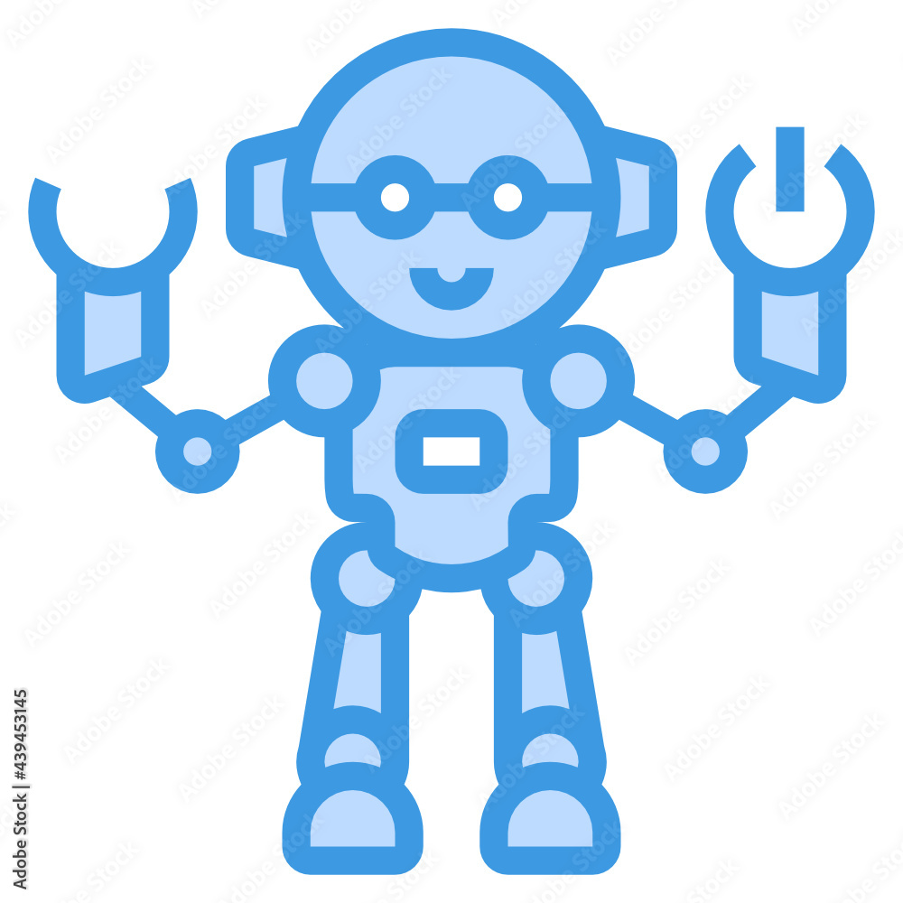 Robot blue line icon