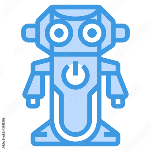 Robot blue line icon