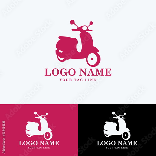 Scooter Logo design silhouette vector
