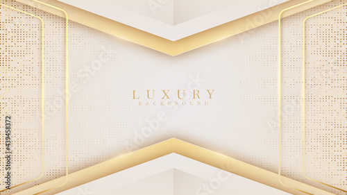 Luxury background along with golden line, Yellow abstract pastel scene about sweet and smooth feeling, Vector illustration for design.