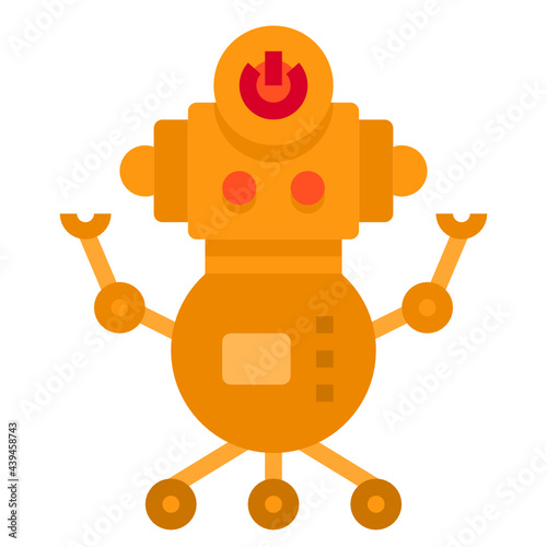 Robot flat icon