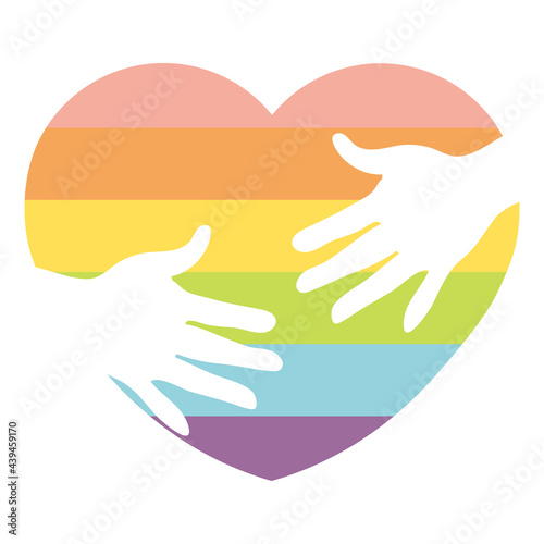 LGBTQ　ハートを抱える両手