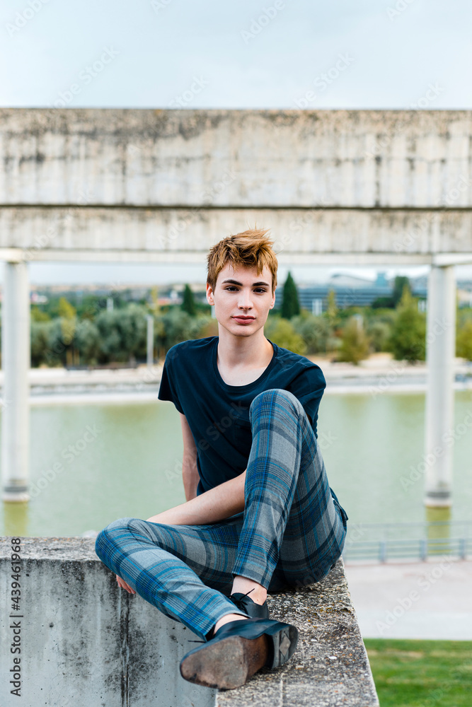 Proud androgyne man with red hair Proud androgyne man with red hair