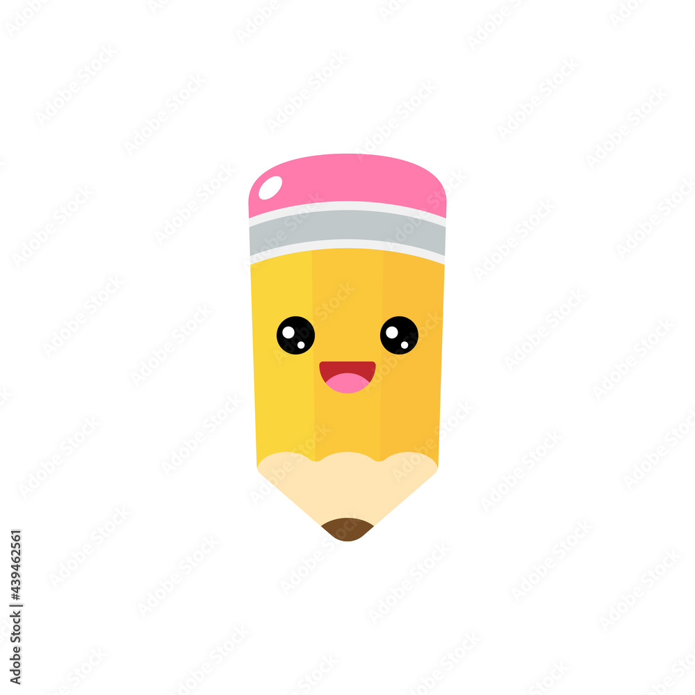 Fototapeta premium Vector Kawaii Pencil Character Illustration