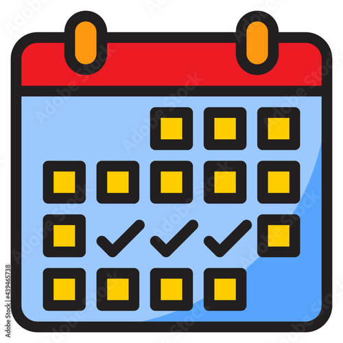 calendar color line style icon
