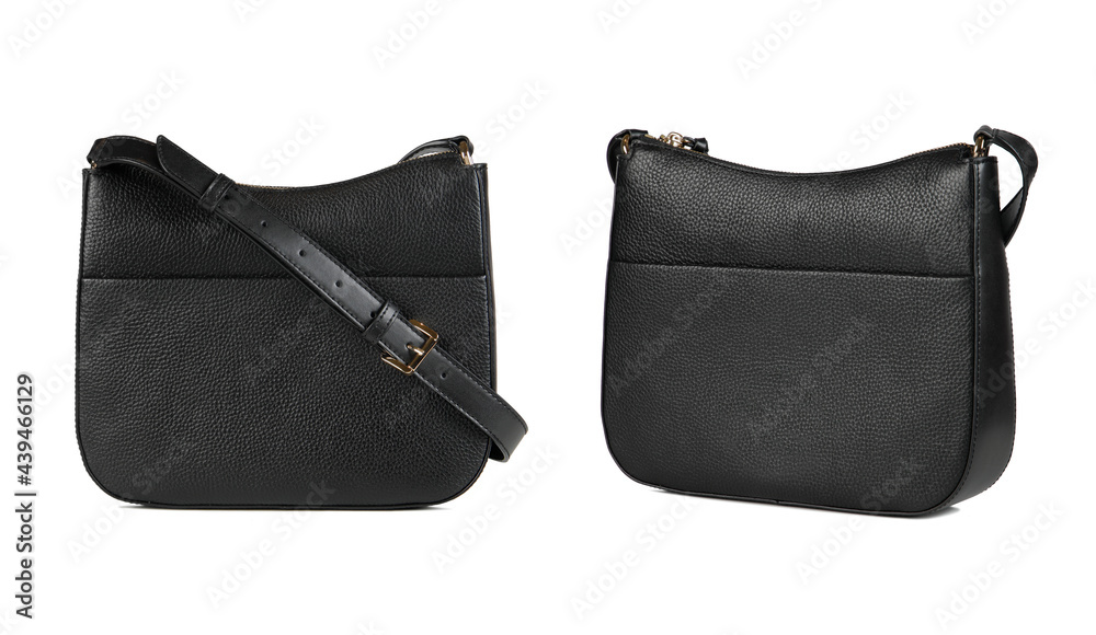 Black Women's bag. Front and side views Black Women's bag. Front and side views