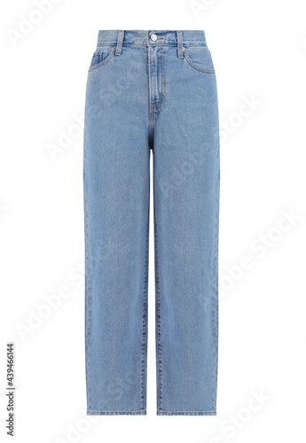 Blue wide jeans. Casual style