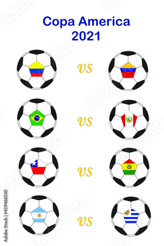 flags of countries. This second session team is in the Copa America preliminary round.