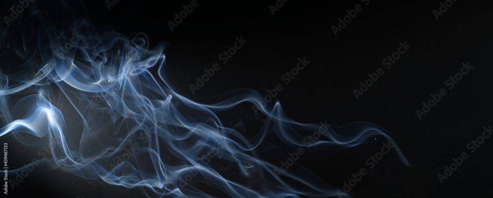 Fototapeta premium Abstract Smoke Black Background With Copy Space.