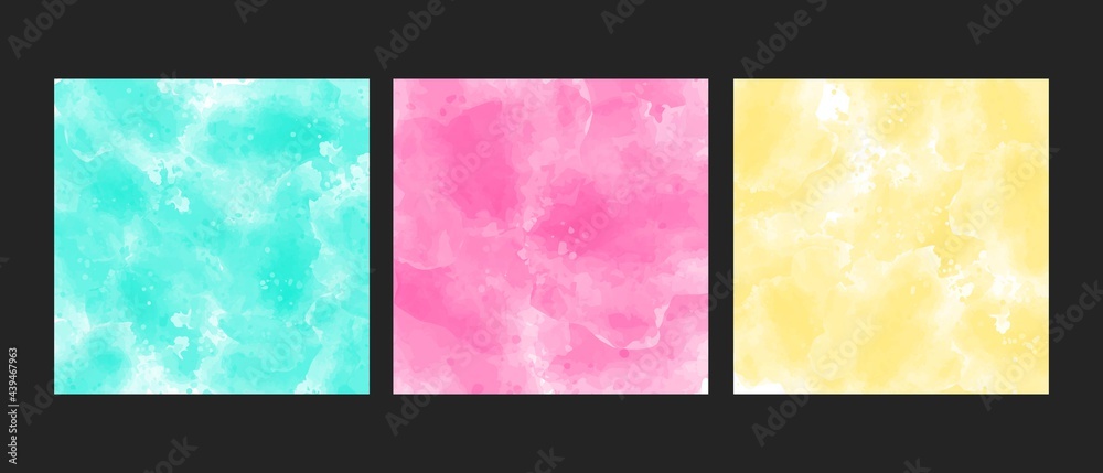 set of bright colorful watercolor background for poster, brochure or flyer