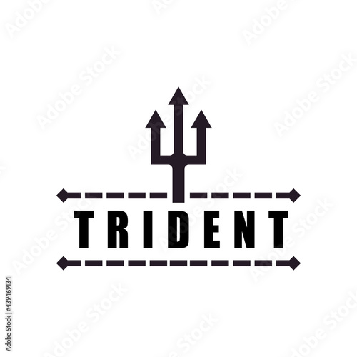 Tombak Trident Vintage dari Poseidon Neptune God Triton King desain logo