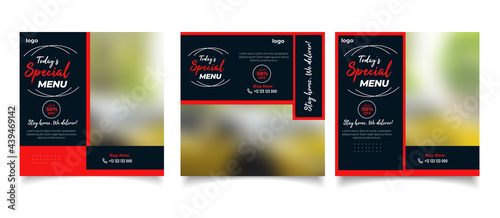 social media instagram post template. Suitable for Social Media Post Restaurant and culinary Promotion.  