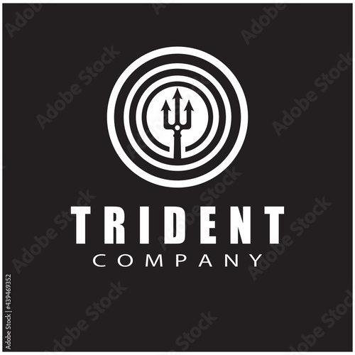 Tombak Trident Vintage dari Poseidon Neptune God Triton King desain logo