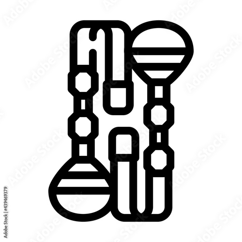trx hinges gym equipment line icon vector. trx hinges gym equipment sign. isolated contour symbol black illustration