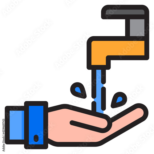 handwash color line style icon