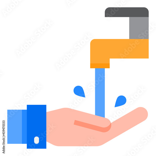 handwash flat style icon