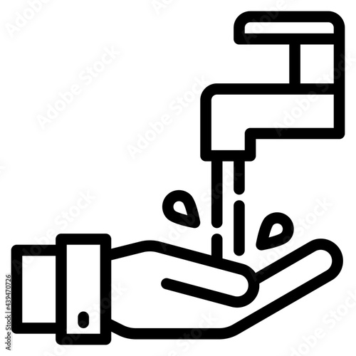 handwash outline style icon