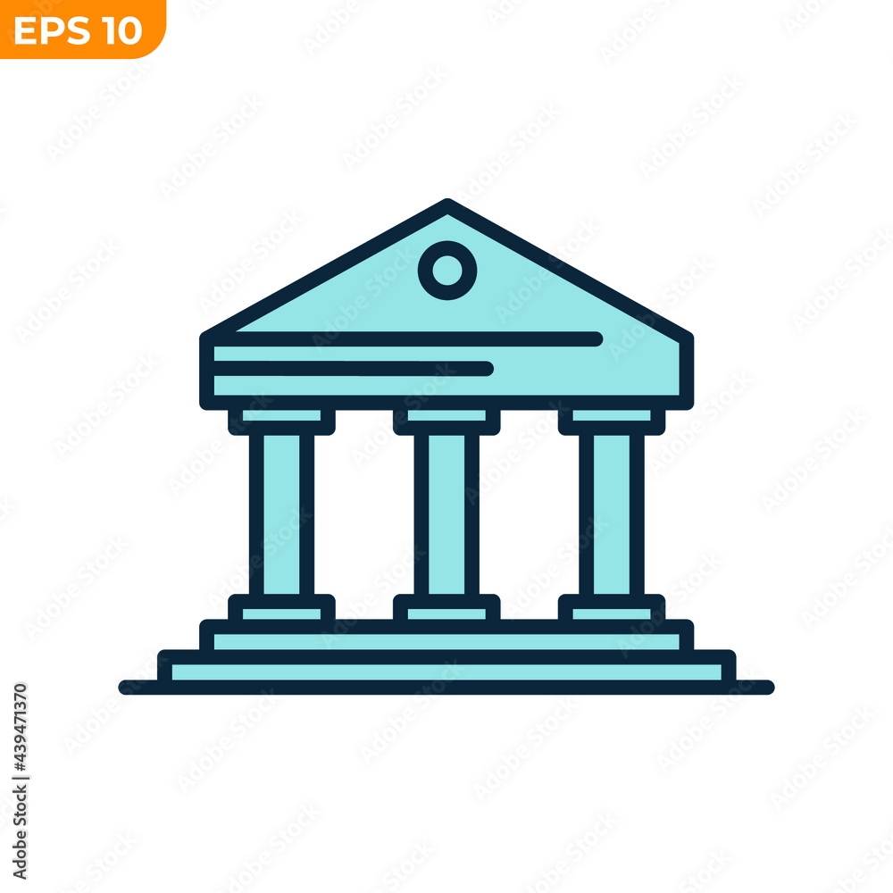 bank building icon symbol template for graphic and web design collection logo vector illustration