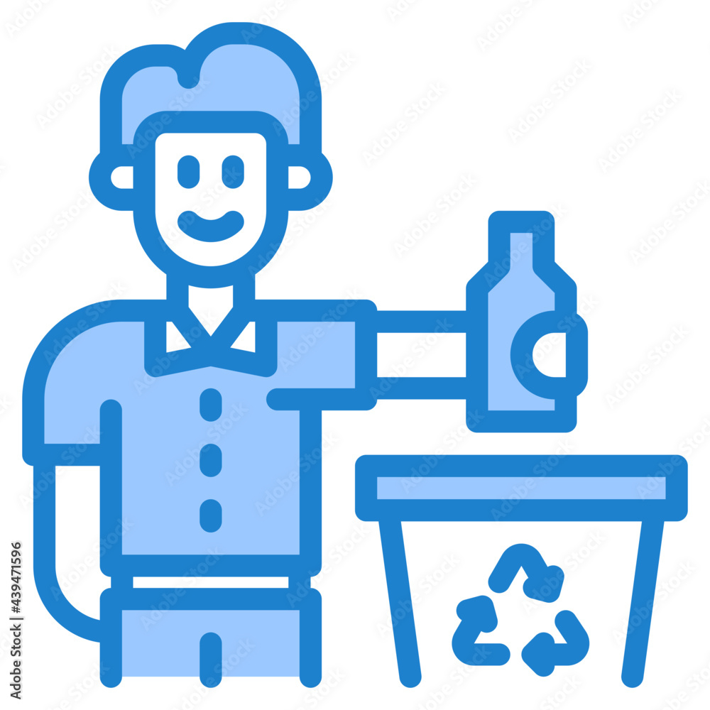 recycle blue style icon