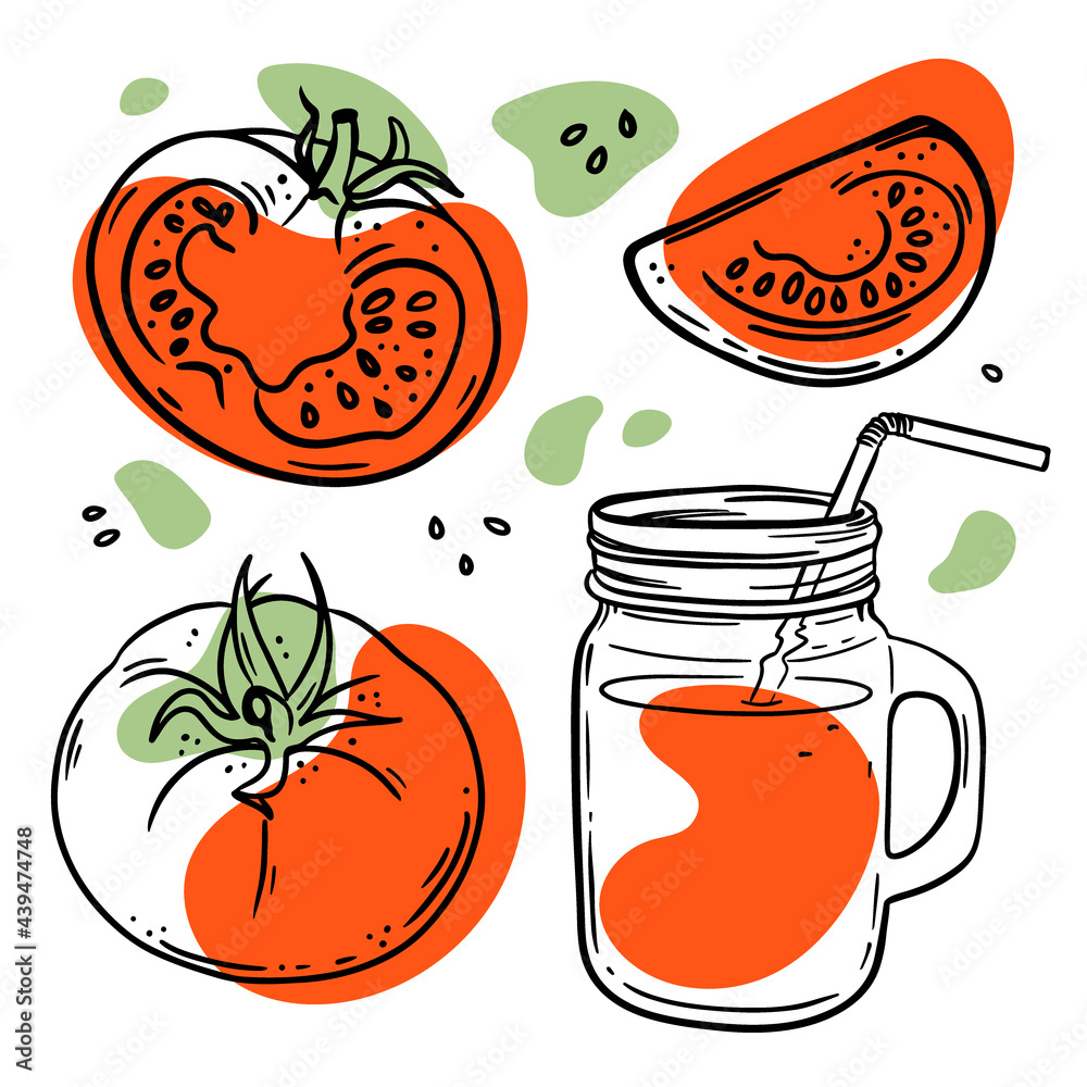 Φωτογραφία TOMATO JUICE In Glasslock With Juicy Ripe Vegetable Smoothie For Design Of Organ