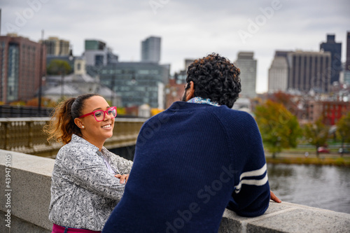 African American Couple  having convesation  photo
