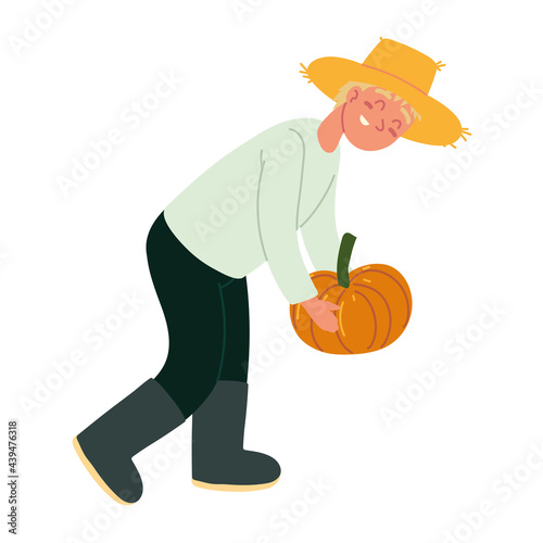 farmer with pumpkin © djvstock