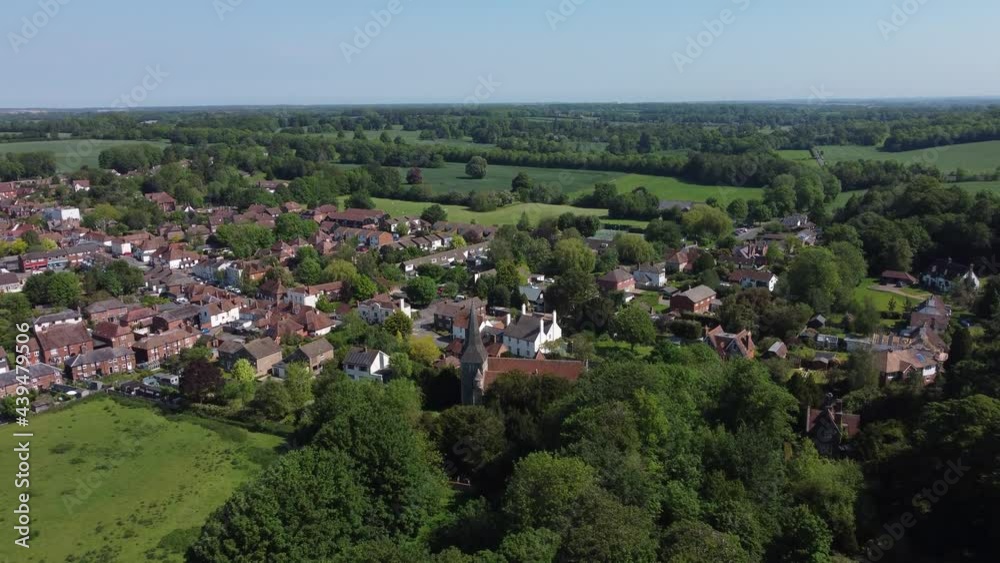 4K DJI drone video of the village of Bridge near Canterbury