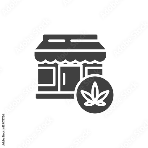 Cannabis store vector icon