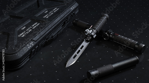 Ballistic knife 3d render