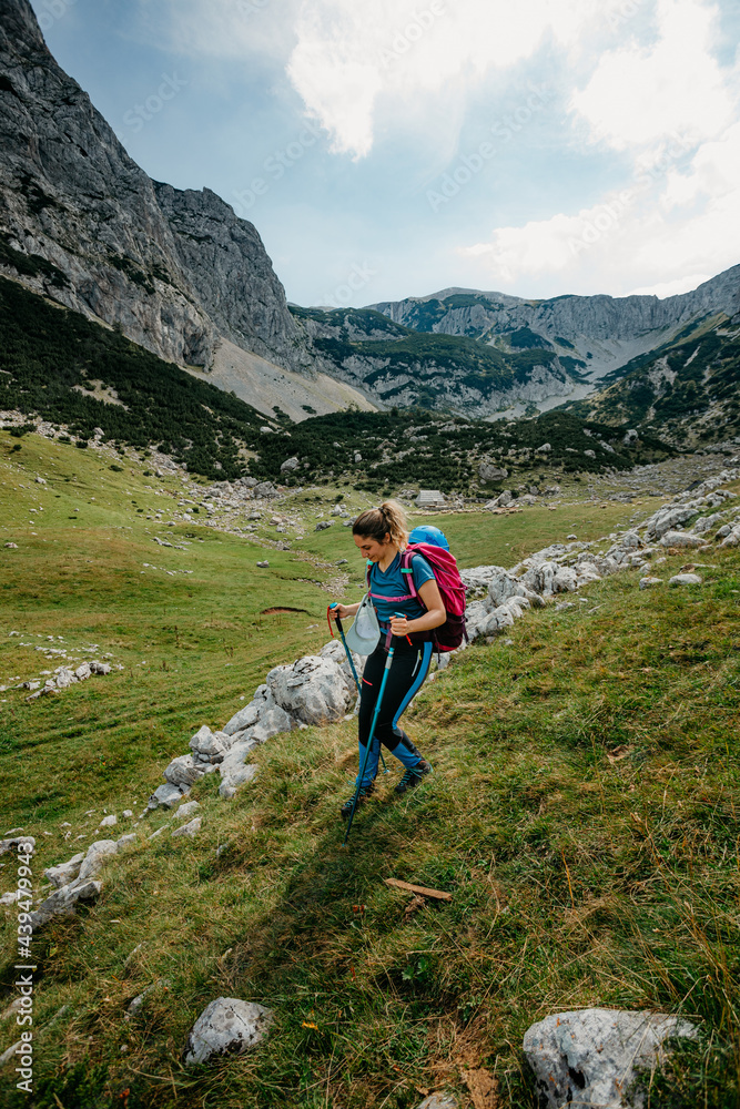 Woman Hiker in The Mountains. Woman Hiker in The Mountains.