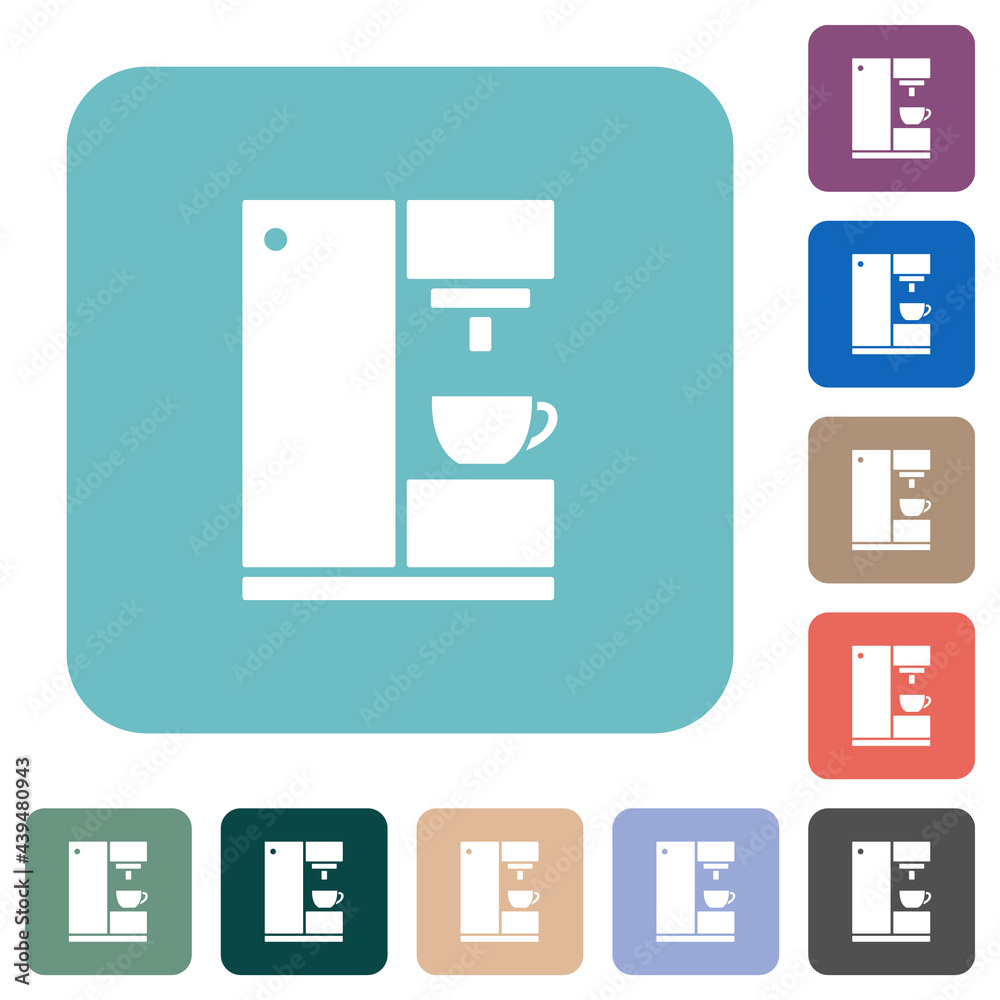 Coffee machine rounded square flat icons Coffee machine rounded square flat icons