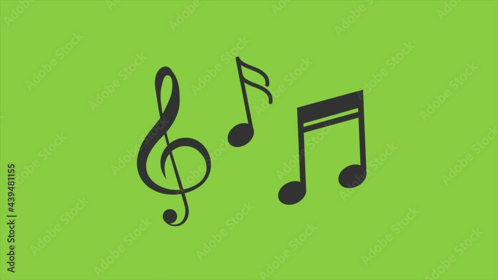Music notes set animated on green background. Stock video Music notes set animated on green background. Stock video